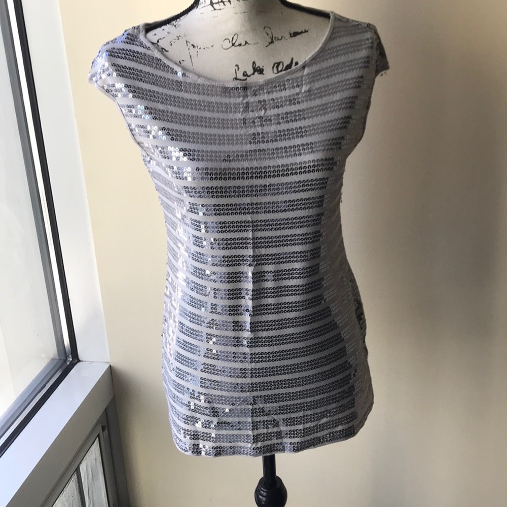 Sequin Cap Sleeve Blouse